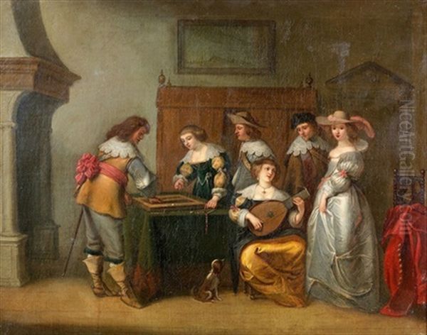 Das Tric-trac-spiel Oil Painting by Christoffel Jacobsz. Van Der Lamen