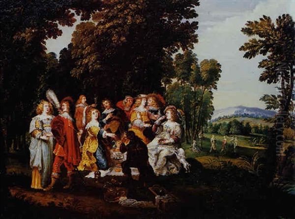 Reunion Galante Dans Un Parc Oil Painting by Christoffel Jacobsz. Van Der Lamen