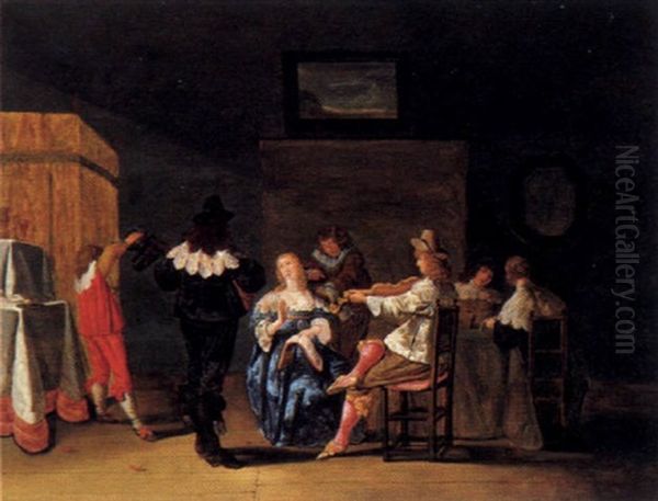 Musizierende Gesellschaft Oil Painting by Christoffel Jacobsz. Van Der Lamen