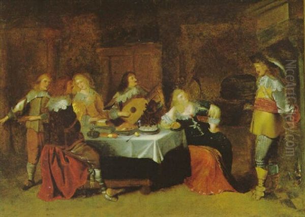 Musizierende Gesellschaft Oil Painting by Christoffel Jacobsz. Van Der Lamen