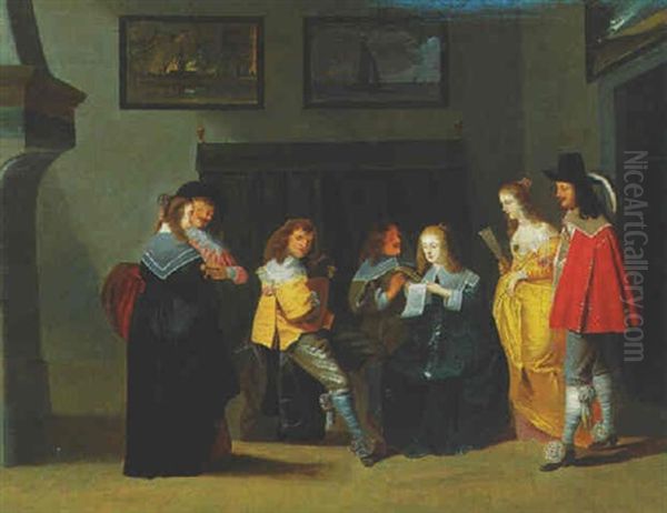 Assemblee Galante Oil Painting by Christoffel Jacobsz. Van Der Lamen