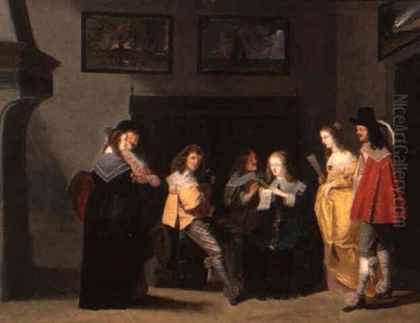 Assemblee Galante Oil Painting by Christoffel Jacobsz. Van Der Lamen