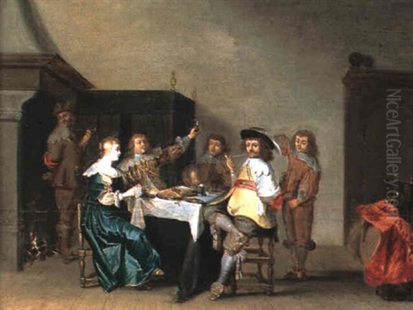 La Joyeuse Assemblee Oil Painting by Christoffel Jacobsz. Van Der Lamen