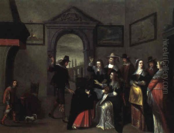 Le Jeu De La Main Chaude Oil Painting by Christoffel Jacobsz. Van Der Lamen