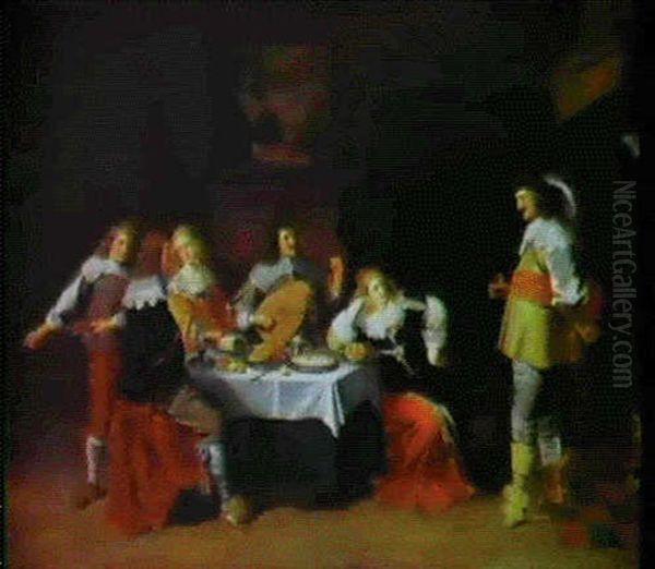 Le Concert Oil Painting by Christoffel Jacobsz. Van Der Lamen