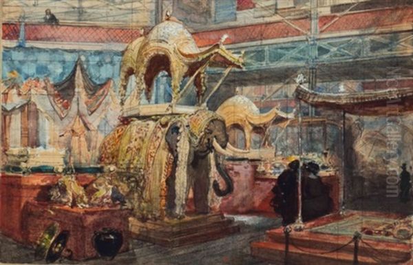 The Indian Stand At The Great Exhibition Of 1851 Oil Painting by Eugene Louis Lami