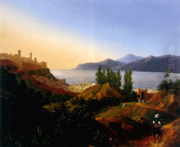 The Port Of Tangiers Oil Painting by Eugene Louis Lami