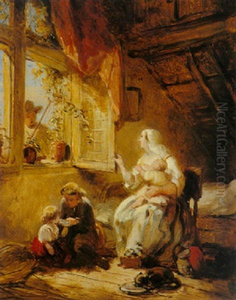 The Visitor Oil Painting by Arie Johannes Lamme