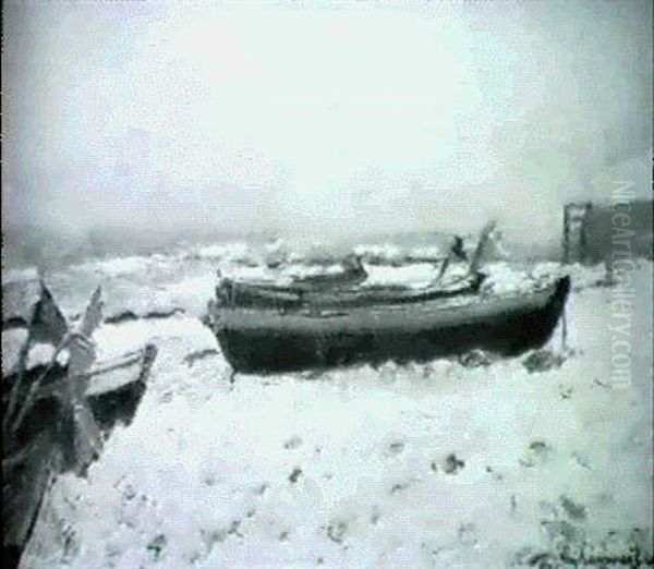 Boote Am Strand Oil Painting by Otto Laemmerhirt