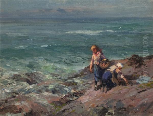 The Mussel Gatherers Oil Painting by William Bradley Lamond