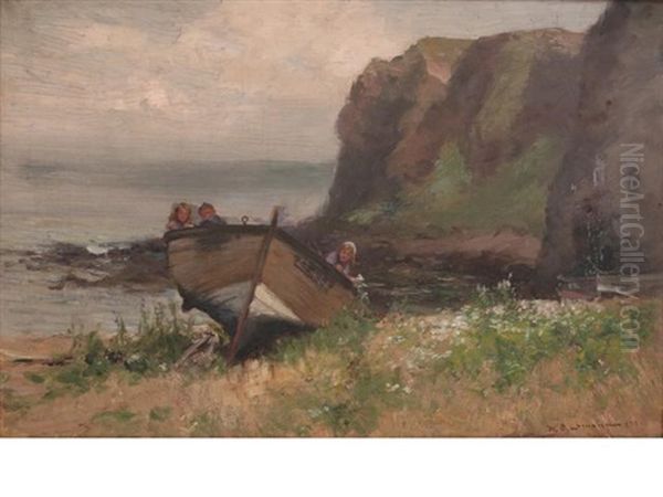 Beached Boat Oil Painting by William Bradley Lamond