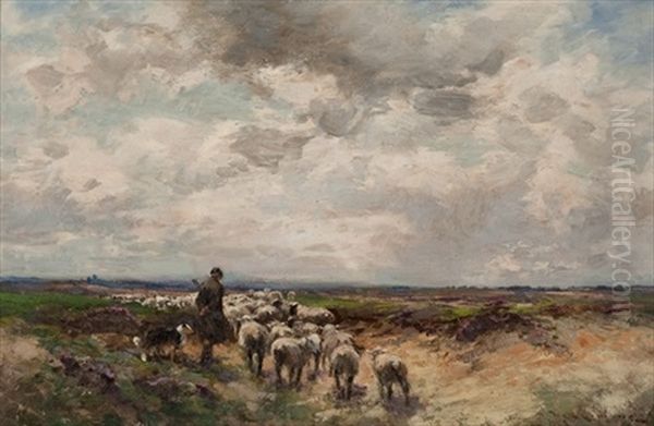 Herding The Flock Oil Painting by William Bradley Lamond