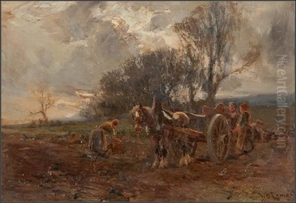 Evening At Longforgan Oil Painting by William Bradley Lamond