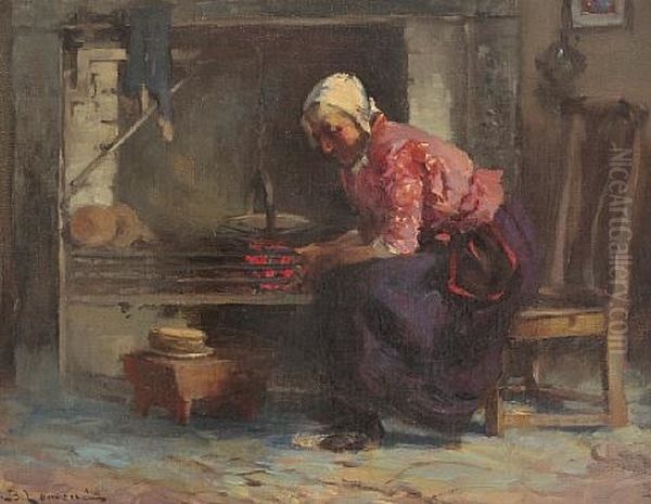 Making Bannocks Oil Painting by William Bradley Lamond