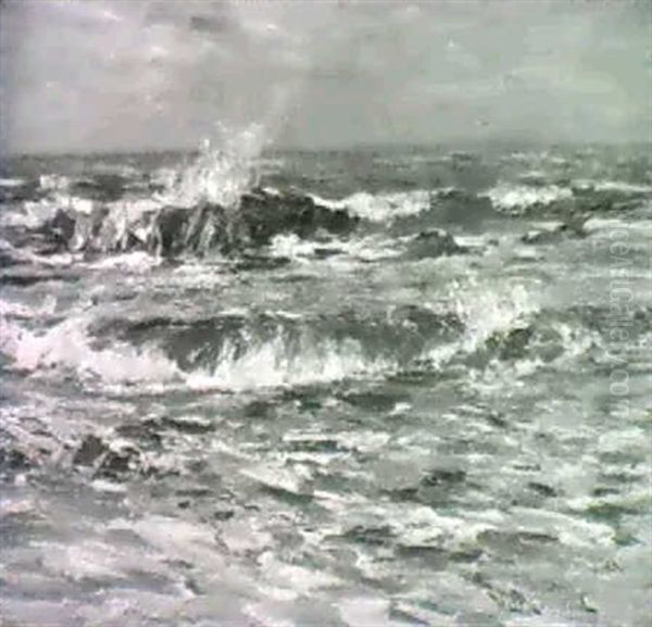 Seascape, Auchmithie Oil Painting by William Bradley Lamond