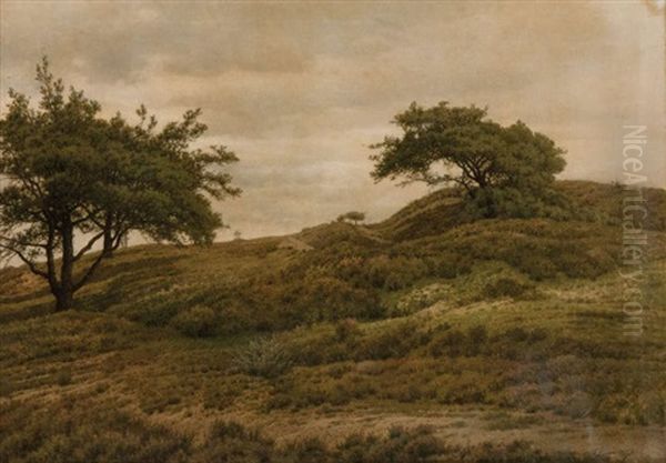 Heathland Oil Painting by Jean Pierre Francois Lamoriniere