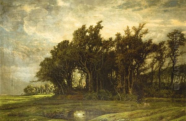 Chasseur Dans Un Paysage Oil Painting by Jean Pierre Francois Lamoriniere