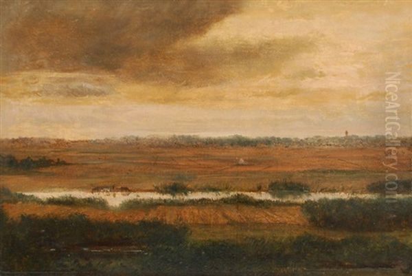 Paysage En Campine Oil Painting by Jean Pierre Francois Lamoriniere