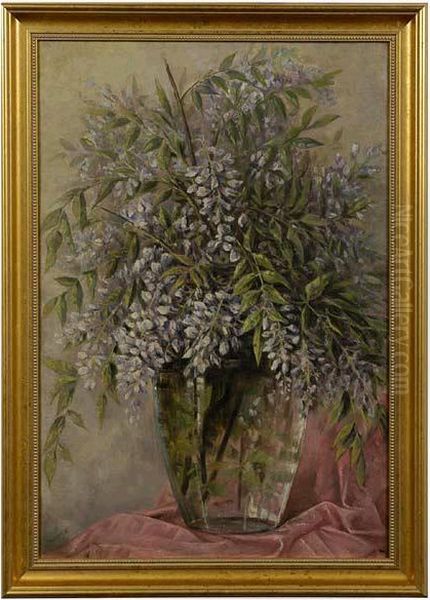 Still Life Of Wisteria. Oil Painting by Frederick John Behre