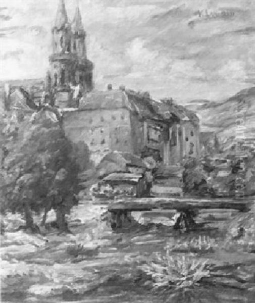 Stiftkirche Von Klosterneuburg Oil Painting by Karl Lamparski