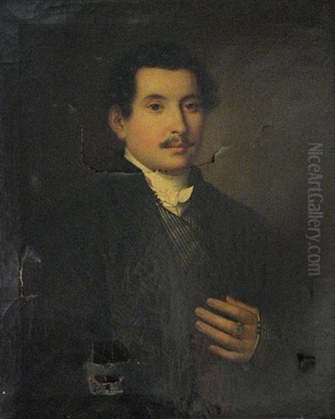 A Portrait Of A Gentleman Oil Painting by Johann Baptist (Giovanni) Lampi III