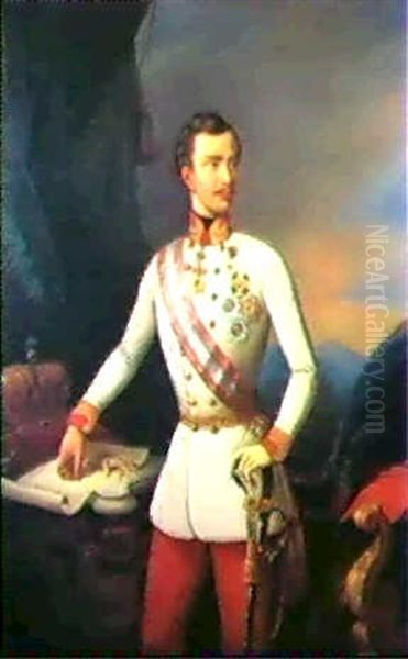 Kaiser Franz Josef I. Von Osterreich Oil Painting by Johann Baptist (Giovanni) Lampi III