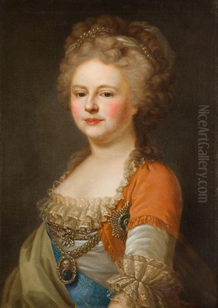 Maria Feodorovna's Portrait Oil Painting by Johann Baptist Lampi the Elder