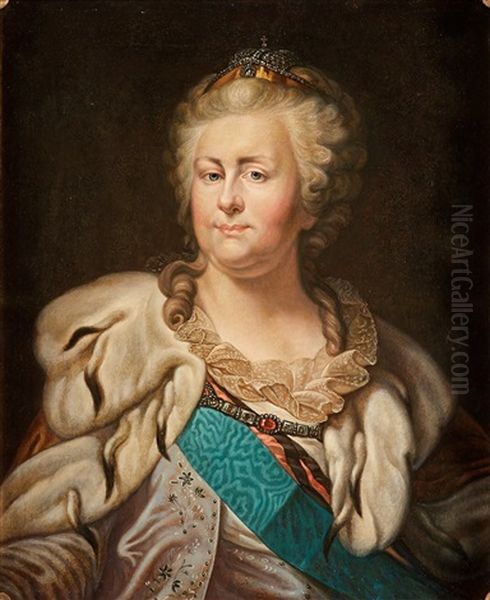 Catherine The Great (1729-1796) Oil Painting by Johann Baptist Lampi the Elder