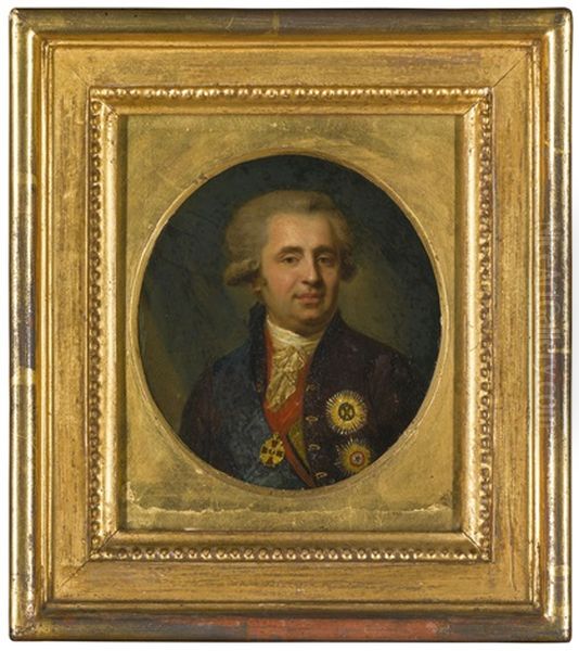 Portrait Of Prince Alexander Andreyevich Bezborodko (1747-1799) Oil Painting by Johann Baptist Lampi the Elder