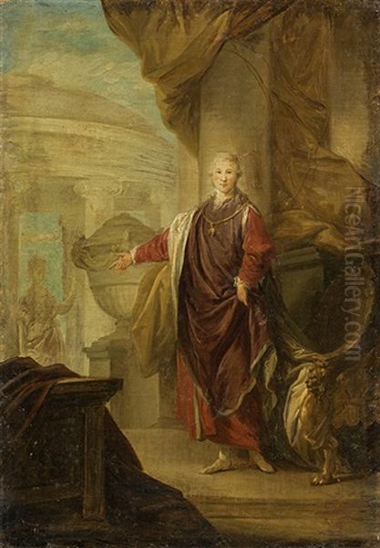 Prince Wenzel Anton Von Kaunitz-rietberg (1711-1794) Oil Painting by Johann Baptist Lampi the Elder