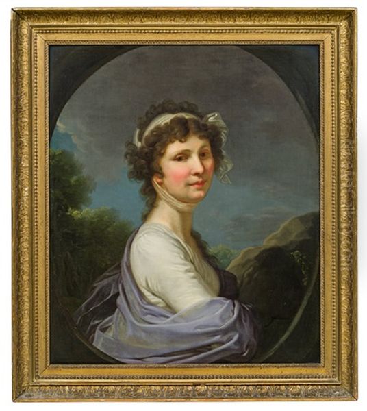 Theresia Von Wohlleben (1775-1822), Geb. Schober Oil Painting by Johann Baptist Lampi the Elder