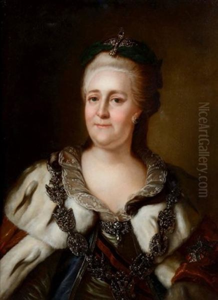 Portrait De Catherine Ii De Russie Oil Painting by Johann Baptist Lampi the Elder