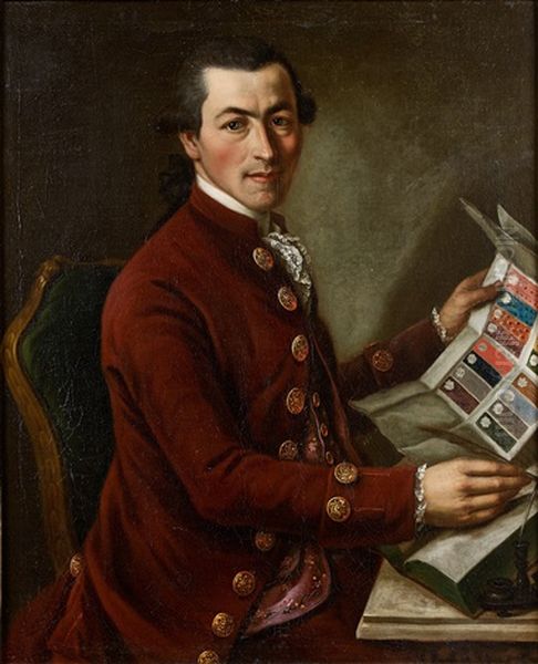 Portrait De Giovanni Battista Tensi, Marchand De Tissus Oil Painting by Johann Baptist Lampi the Elder