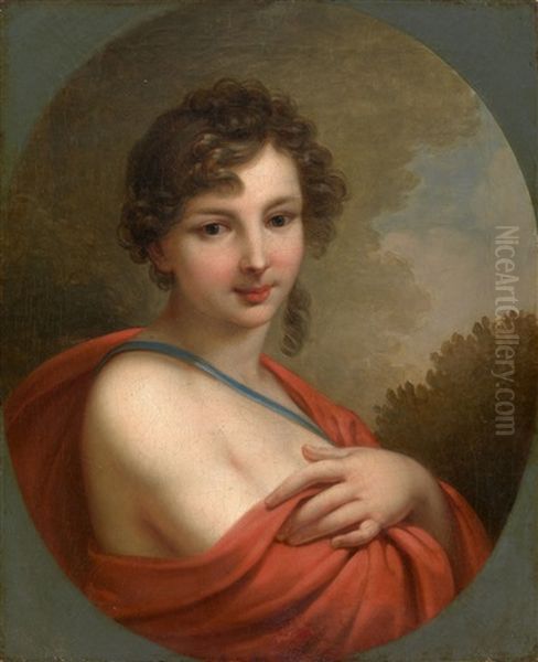 Portrait Of Elena Naryshkina Oil Painting by Johann Baptist Lampi the Elder