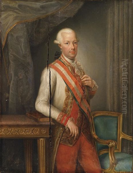 Bildnis Kaiser Leopold Ii. Oil Painting by Johann Baptist Lampi the Elder