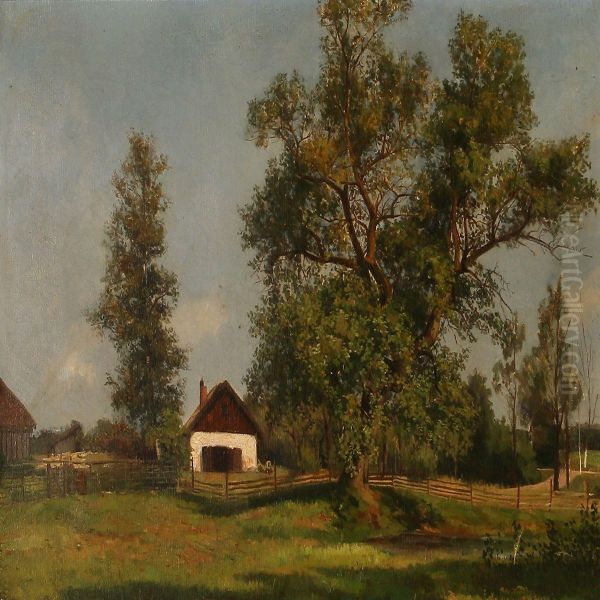 Landschaftidyll Oil Painting by Friedrich Behrendt