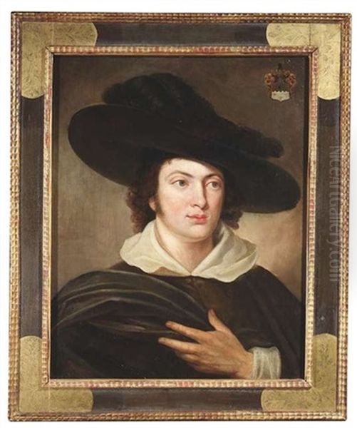 Bildnis Eines Jungen Mannes Im Van-dyck-kostum Oil Painting by Johann Baptist Lampi the Elder