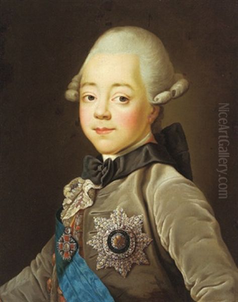 Bildnis Von Zar Paul I. Von Rusland Als Kronprinz Oil Painting by Johann Baptist Lampi the Elder