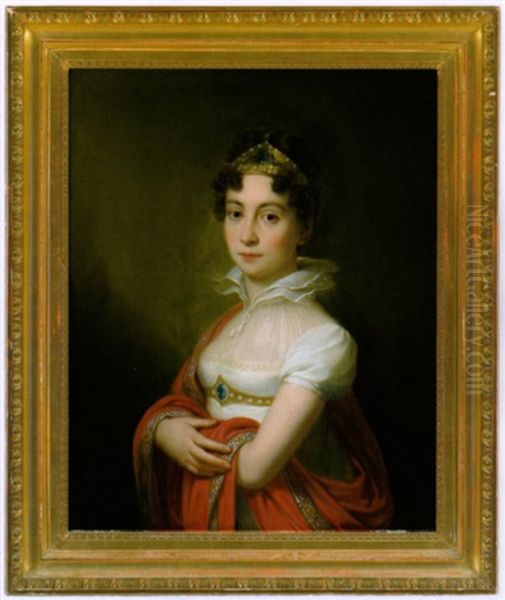 Vermutliches Jugendbildnis Der Kaiserin Maria Ludovica Mit Einem Juwelenbesetzten Diadem Oil Painting by Johann Baptist Lampi the Elder