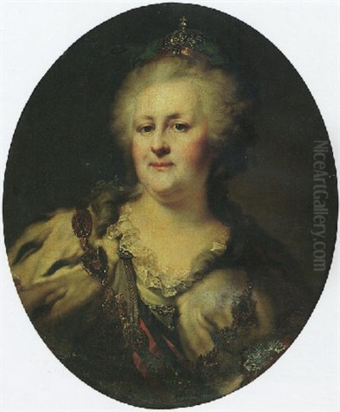 Portrait Of The Empress Catherine The Great Of Russia Oil Painting by Johann Baptist Lampi the Elder