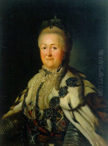 Bildnis Katharina Die Grose Von Rusland Oil Painting by Johann Baptist Lampi the Elder