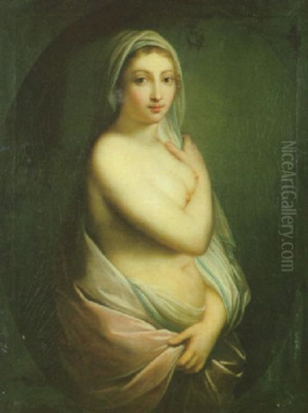 Portrait De Jeune Femme Sortant Du Bain by Johann Baptist Lampi the Elder