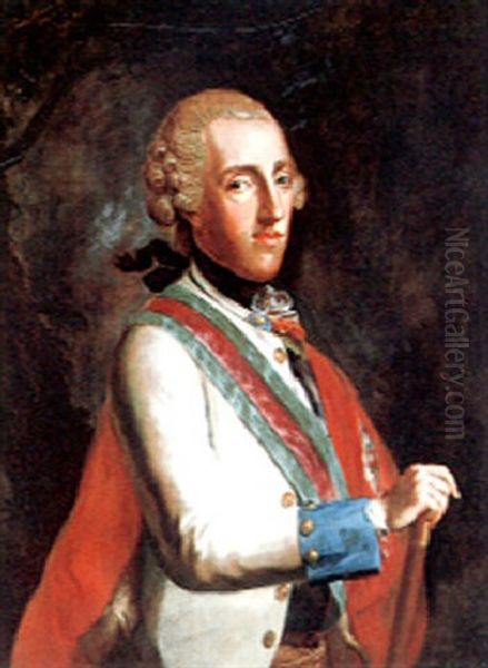 Portrait Of Duke Albrecht Of Saxony-teschen Oil Painting by Johann Baptist Lampi the Elder