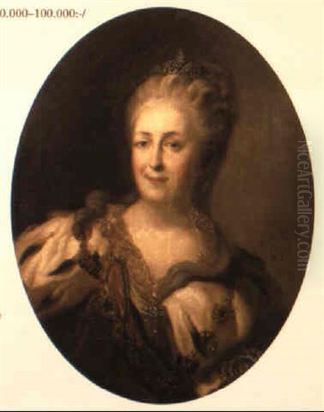 Portratt Av Katarina Ii. Oil Painting by Johann Baptist Lampi the Elder