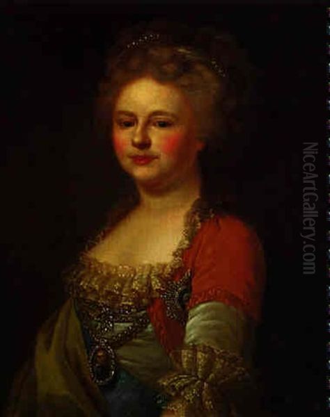 Bildnis Der Zarin Maria Fjodorowna (1759 - 1828) Oil Painting by Johann Baptist Lampi the Elder