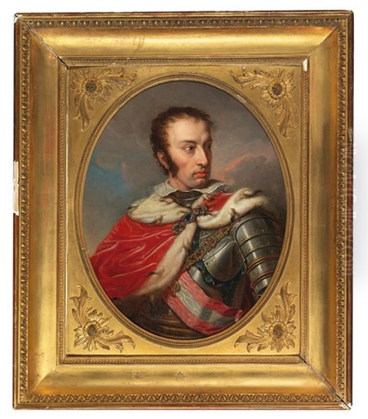 Portrait Of Field Marshal Archduke Charles Of Austria-teschen Oil Painting by Johann Baptist Lampi the Younger