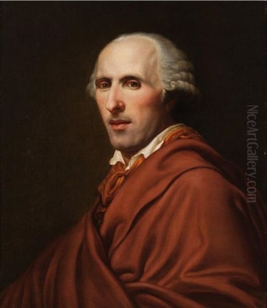 Portrait Du Sculpteur Antonio Canova Oil Painting by Johann Baptist Lampi the Younger