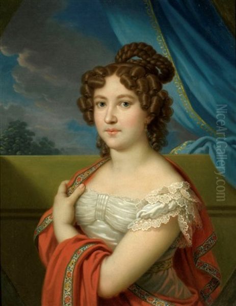 Female Portrait Oil Painting by Johann Baptist Lampi the Younger