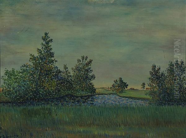 Landscape From Liminka Oil Painting by Vilho Lampi