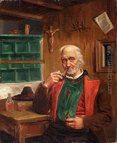 Mezczyzna Z Fajka Oil Painting by Frank Behrens